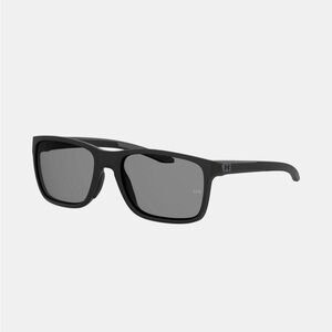 NWT Unisex Under Armour UA Hustle Polarized Sunglasses - Matte Black/Grey